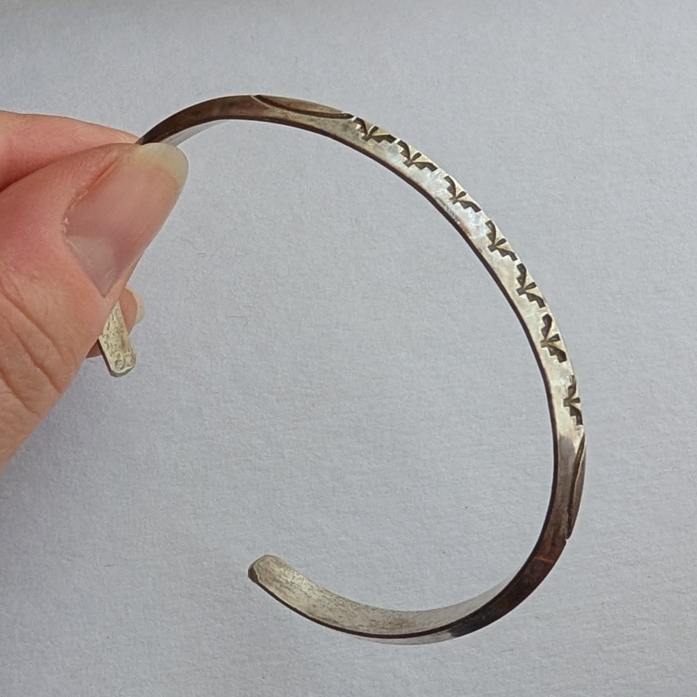 Sterling Silver Stamped Cuff Bracelet